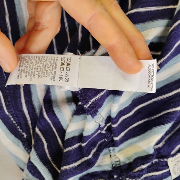 Lucky Brand Striped Henley Hoodie Shirt Mens Large Blue Nautical Casual Comfy - Picture 6 of 9